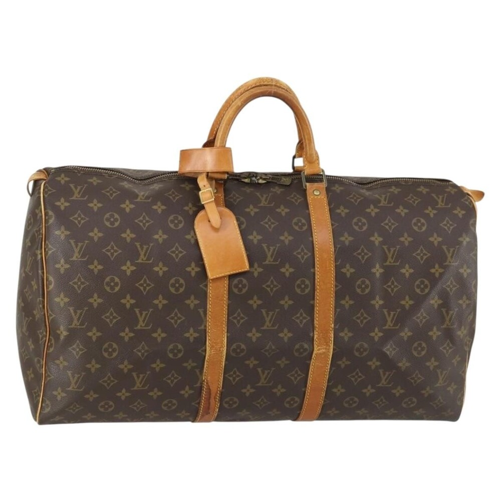 Louis Vuitton Monogram Keepall 55 Travel Bag Brown